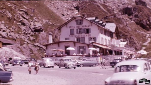 Das Restaurant Steingletscher im Jahr 1961 (Filmstill)